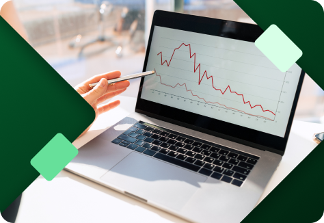 Analytics dashboard on laptop screen